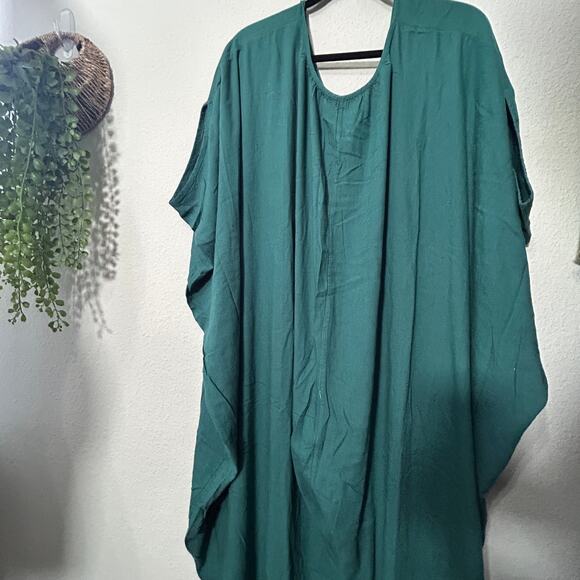 NEW Free People Milo One-Piece Jumpsuit Hunter Green XS Linen Billow Boho Roomy - Picture 3 of 12
